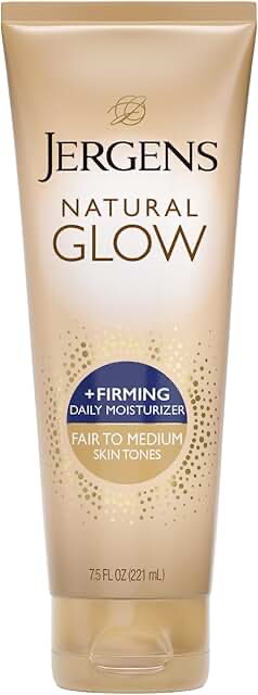 Jergens Natural Glow Plus Firming Daily Moisturiser 221 ml product packaging