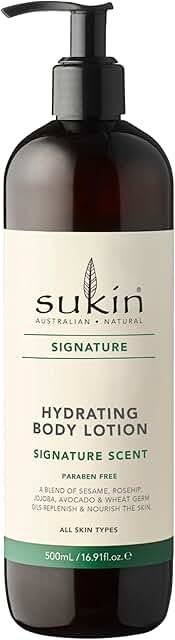 SUKIN SIGNATURE HYDRATING BODY LOTION 500ML with Rosehip Oil product packaging
