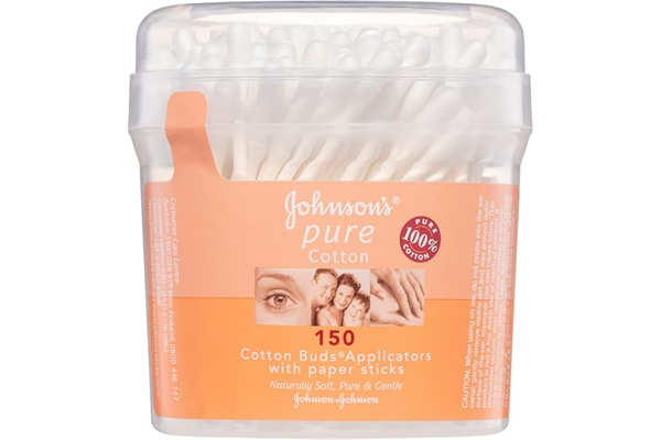 Johnsons Pure Cotton Bud Applicators 150 Pack product packaging