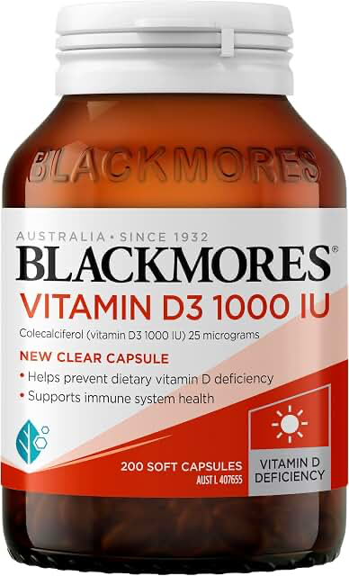 Blackmores Vitamin D3 1000 IU 200 Capsules product photograph