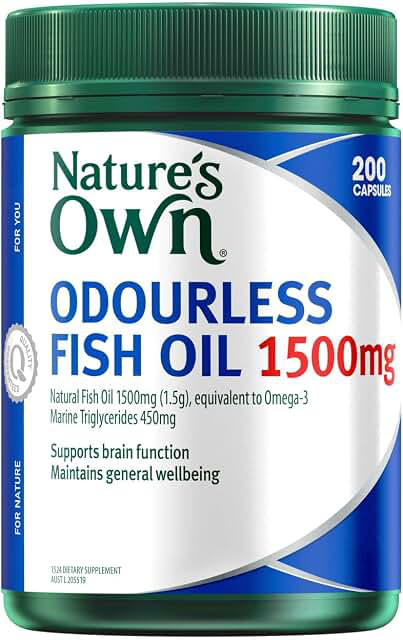 Nature's Own Odourless Fish Oil 1500mg 200 Capsules product photograph