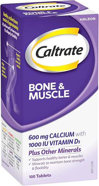 Caltrate Bone & Muscle Calcium with Vitamin D 100 Tablets product photograph