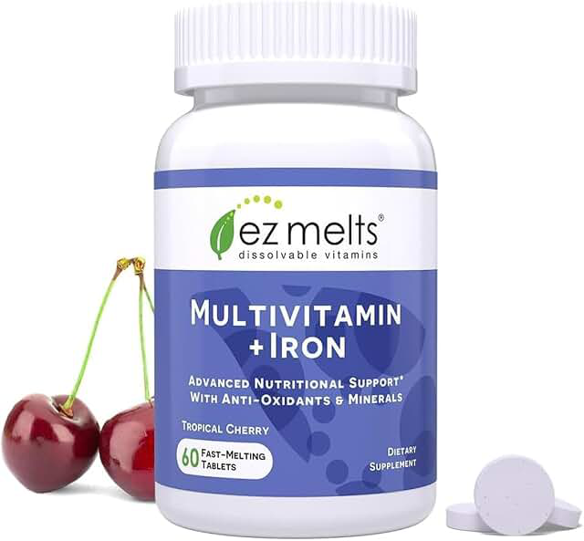 EZ Melts Multivitamin + Iron — 60 Dissolving Tablets product photograph