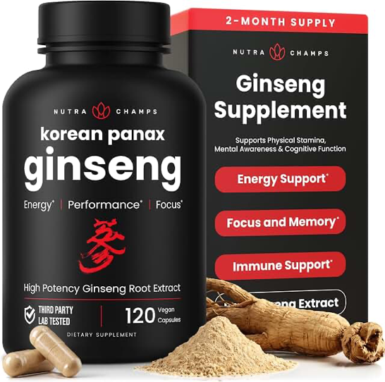NutraChamps Korean Red Panax Ginseng 1,000 mg — 120 Capsules product photograph
