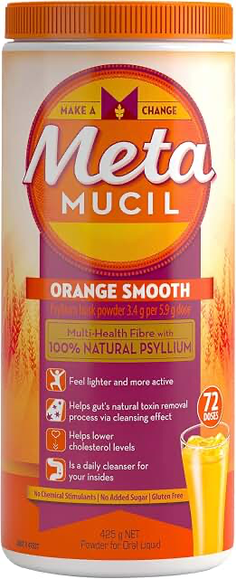 Metamucil Daily Fibre Smooth Orange Powder 425g product photograph