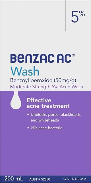 Benzac AC Moderate Strength 5% Acne Wash 200ml product photograph