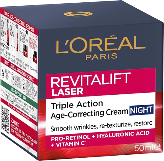 L’Oréal Paris Revitalift Laser Anti-Ageing Night Cream 50ml supplied product photo