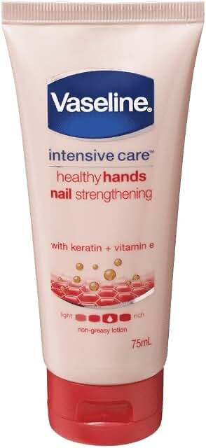 Vaseline Intensive Care Hand Cream Healthy Hands Stronger Nails, 75ml product packaging