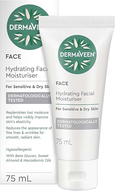 DermaVeen Face Hydrating Facial Moisturiser 75mL product packaging