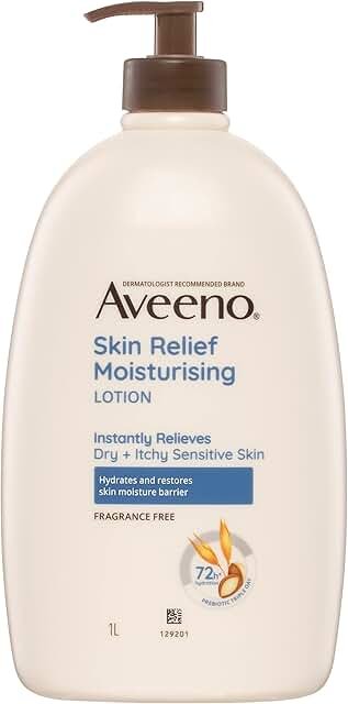 Aveeno Skin Relief Body Lotion Protects Extra Dry Itchy Sensitive Skin 1L product packaging