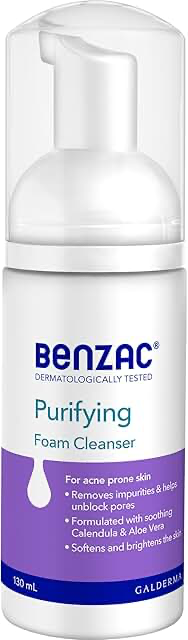 Benzac Purifying Foam Cleanser 130ml, for Acne Prone Skin product packaging