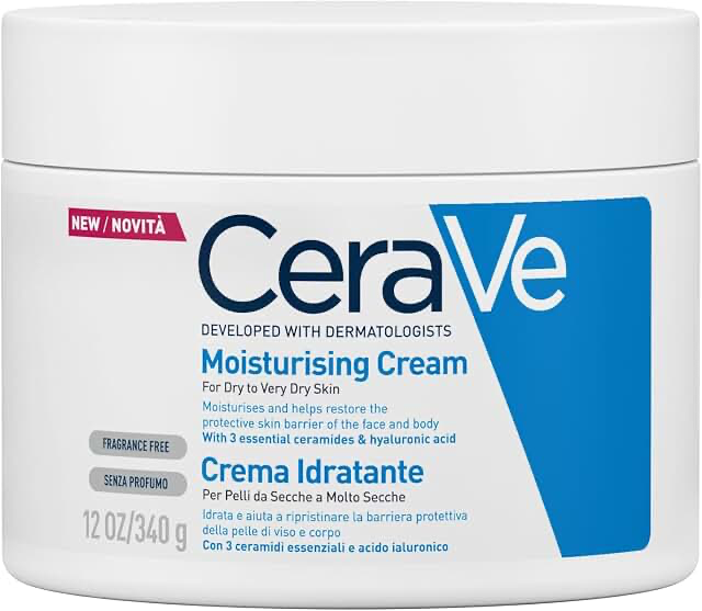 CeraVe Moisturising Cream for Dry Skin, Hyaluronic Acid & Ceramides 340g product packaging