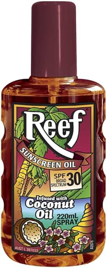 Reef Moisturising Sun Tan Oil Spray SPF30 220 ml product packaging