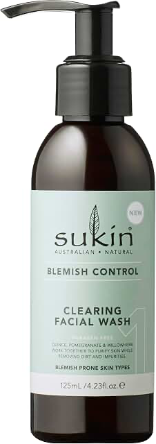 SUKIN BLEMISH CONTROL CLEARING FACIAL WASH 125ML product packaging