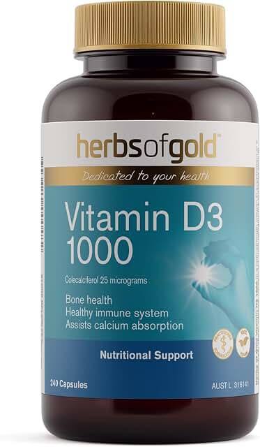 Herbs of Gold Vitamin D3 1,000 IU — 240 Capsules product photograph