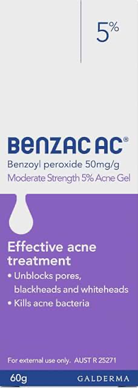Benzac AC 5% Moderate Acne Gel 60g product photograph