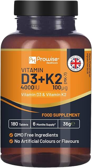 WeightWorld Vitamin D3 4000IU & K2 MK-7 180 Tablets product photograph