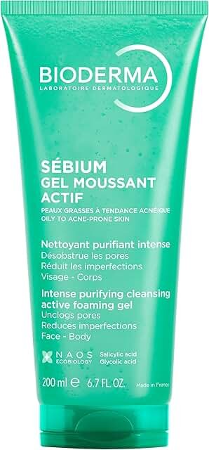 BIODERMA Sébium Gel Moussant Actif Cleansing Face Wash for Oily Skin 200ml product packaging