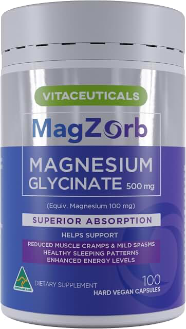 Vitaceuticals MagZorb Magnesium Glycinate 500mg Capsules product photograph