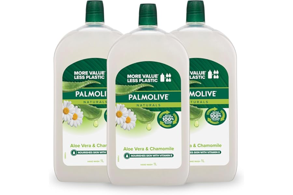 Palmolive Aloe Vera & Chamomile Hand Wash 3 x 1L product packaging