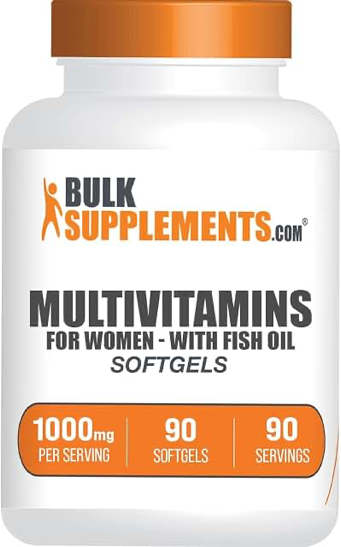 BulkSupplements Multivitamin for Women with Fish Oil — 90 Softgels product photograph