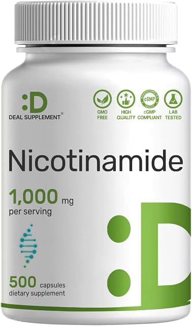 Vitamin B3 Nicotinamide — 1,000 mg per Serving, 500 Capsules product photograph