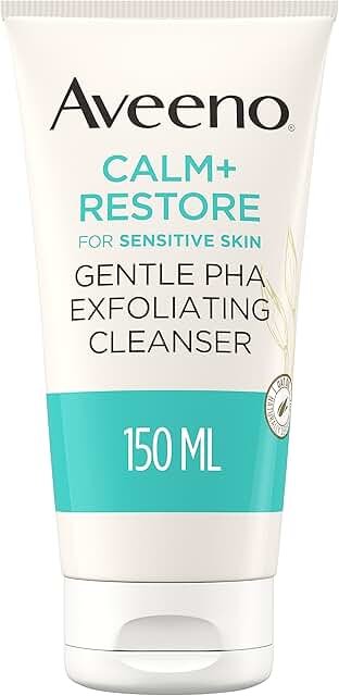 Aveeno Face Calm + Restore Sensitive Skin Exfoliating Cleaser 150ml product packaging