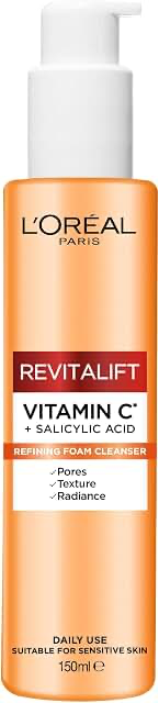 L’Oréal Paris Revitalift Clinic Vitamin C + Salicylic Acid Cleanser 150ml product packaging