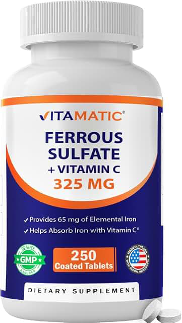 Vitamatic Ferrous Sulphate with Vitamin C — 325 mg Compound / 65 mg Elemental Iron product photograph