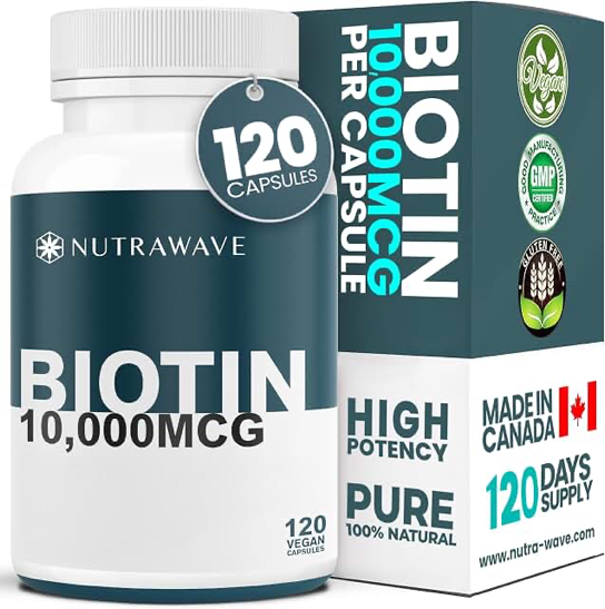 Nutrawave Biotin 10,000 mcg — 120 Capsules product photograph