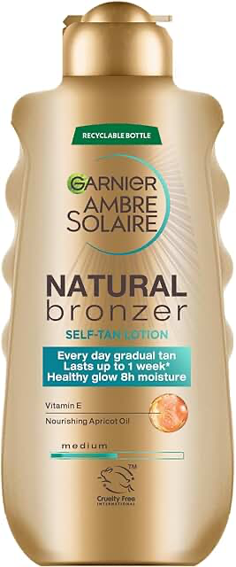 Garnier Ambre Solaire Natural Bronzer Self Tan Lotion product packaging