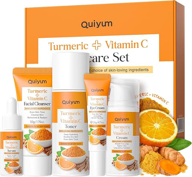 QUIYUM Turmeric Vitamin C Skincare Set 5 Pieces product photograph