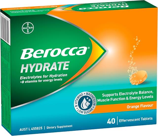Berocca Hydrate Electrolyte — Orange, 40 Effervescent Tablets product photograph