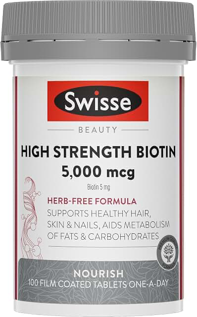 Swisse Beauty High Strength Biotin 5000mcg 100 Tablets product photograph
