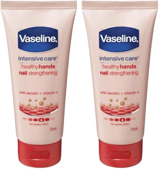 Vaseline Healthy Hands Stronger Nails Hand Cream 75ml Pack of 2 product photo
