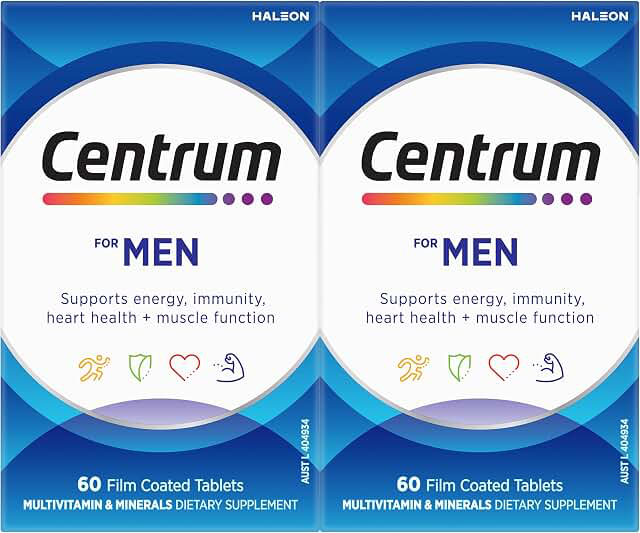Centrum Men Multivitamin — 60 Tablets, Pack of 2 product photograph