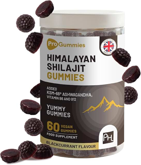 Himalayan Shilajit Gummies with KSM-66 Ashwagandha, B6 & B12 — 60 Gummies product photograph
