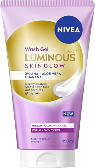 NIVEA LUMINOUS630 SKIN GLOW Face Wash Gel Cleanser 150ml product packaging