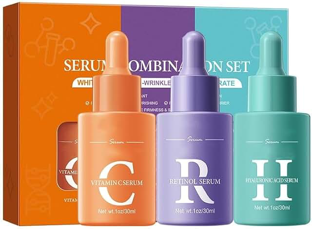 Vitamin C, Retinol and Hyaluronic Acid Serum Set 3 × 30ml product photograph