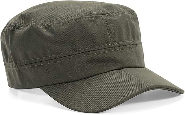 Unisex Adjustable Flat-Top Cadet Cap — Green