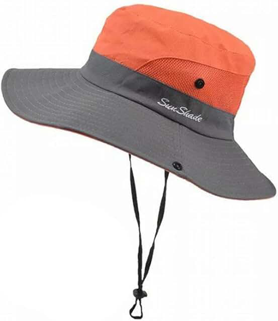 AIMALL Women’s Wide Brim Sun Hat — Ponytail Opening, Packable