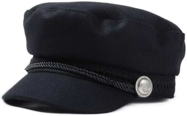 Women’s Wool-Blend Baker Boy Cap — Black