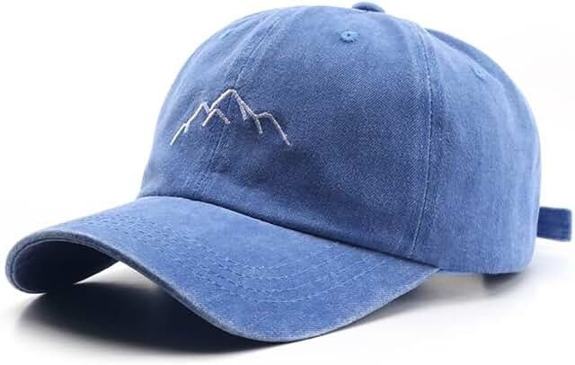 Unisex Mountain-Embroidered Washed Baseball Cap