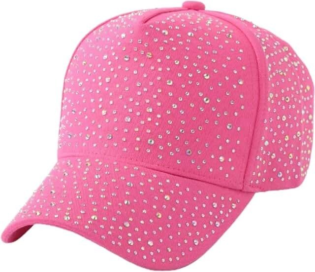Women’s Rhinestone Baseball Cap — Pink