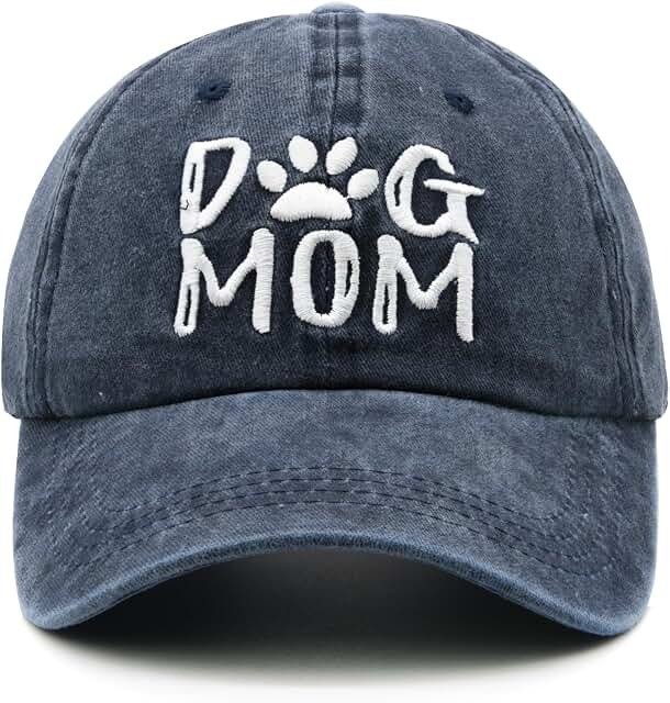 Women’s Dog Mom Embroidered Denim Baseball Cap