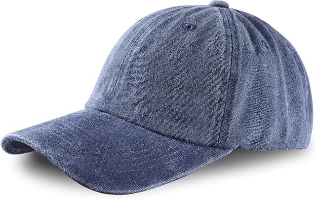 Vintage Washed Cotton Baseball Cap — Denim Blue