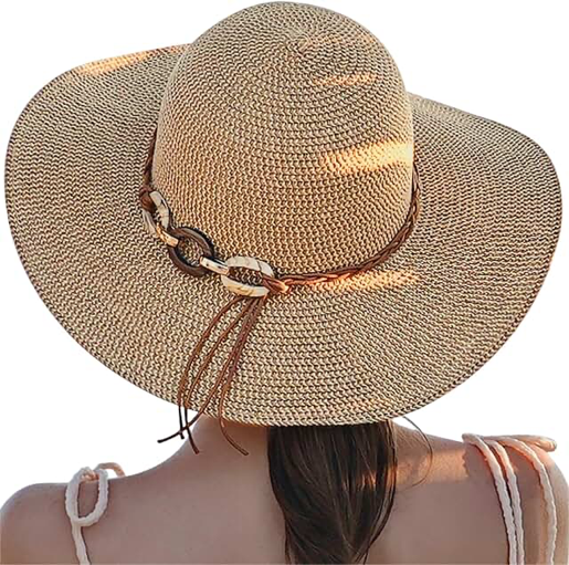 Pleneal Women’s Foldable Beach Sun Hat Khaki
