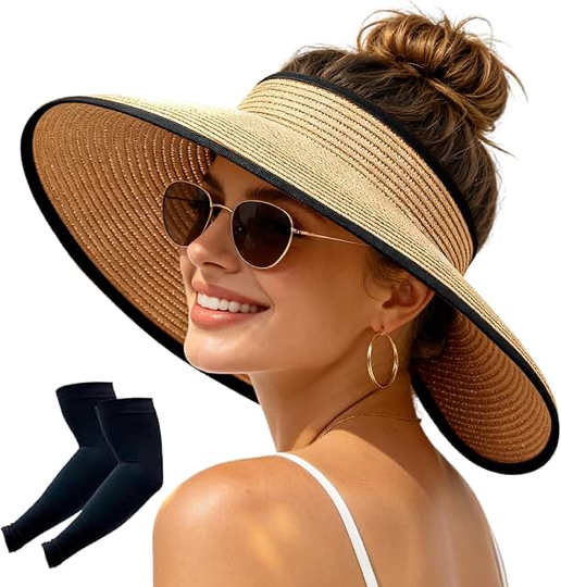Women’s Sun Visor or Cap — Ponytail Opening, Packable