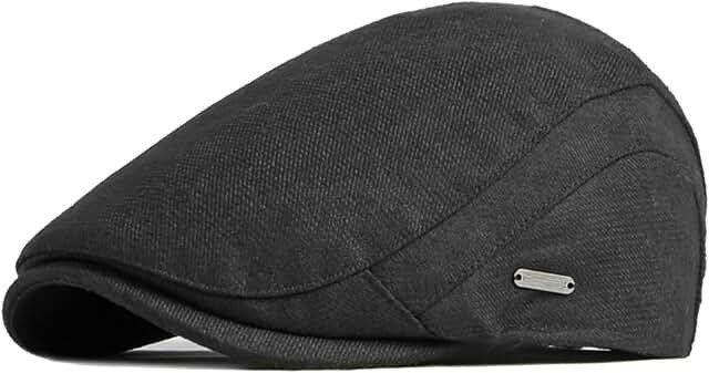 Men’s Adjustable Flat Newsboy Cap — Dark Grey