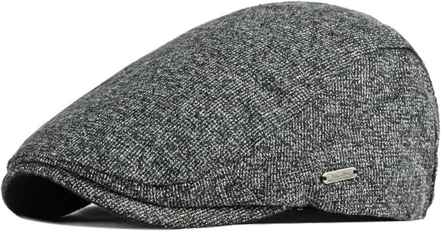 Men’s Adjustable Flat Newsboy Cap — Light Grey